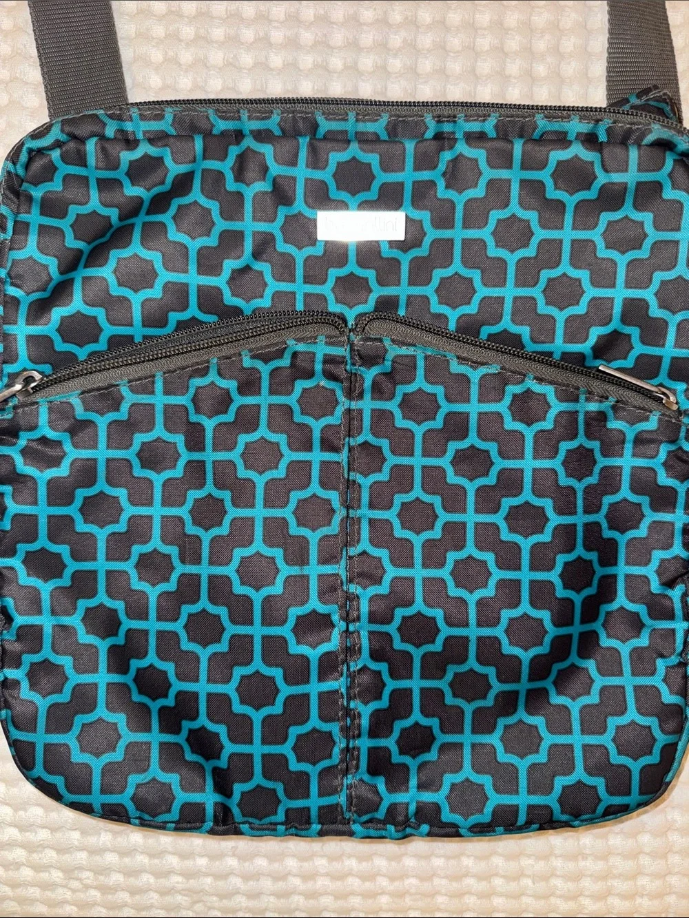 Baggallini Teal/Grey Patterned Crossbody Bag